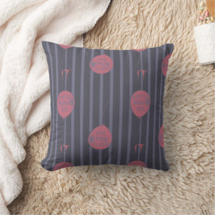 IT - You'll Float Too Balloon Striped Pattern Throw Pillow