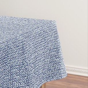 Itajime Shibori Blue Check Textile Geometric Weave Tablecloth