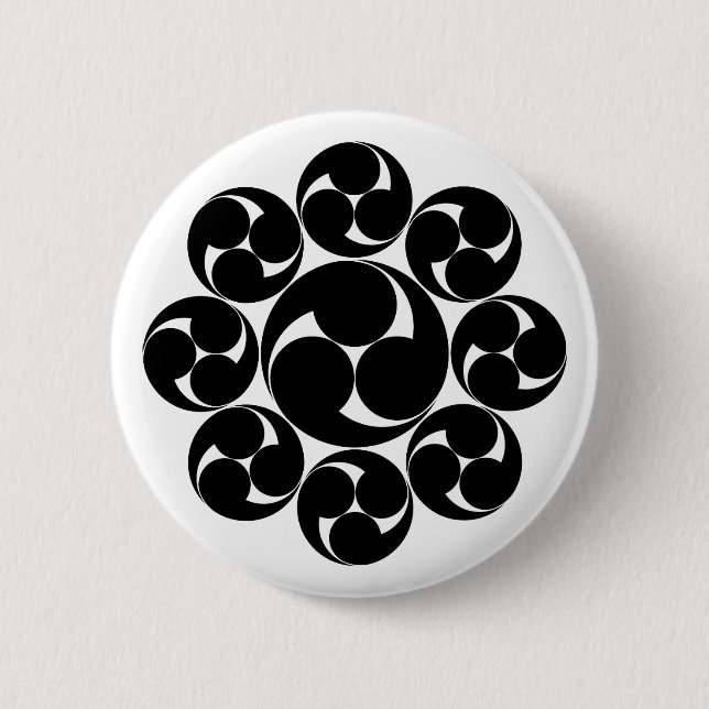 Itakura swirl (Jinuki) 2 Inch Round Button (Front)