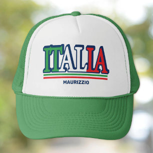 Italia 3-D Type Italian Flag Personalized Trucker Hat