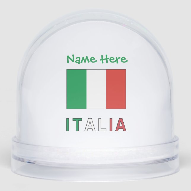 Italia Bandiera Italiana Green Personalized  Snowglobe (Front)