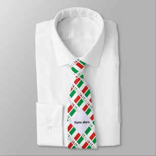 Italia Bandiera Italiana Tiled Black Personalize Tie