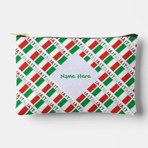 Italia Bandiera Italiana Tiled Green Personalized Accessory Pouch