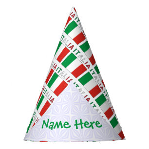 Italia Bandiera Italiana Tiled Green Personalized Party Hat
