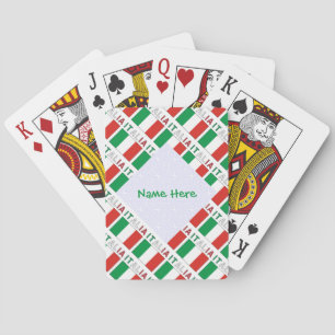 Italia Bandiera Italiana Tiled Green Personalized Playing Cards