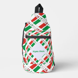 Italia Bandiera Italiana Tiled Green Personalized Sling Bag