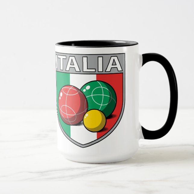 Italia Bocce Shield 15 oz Ringer Mug (Right)