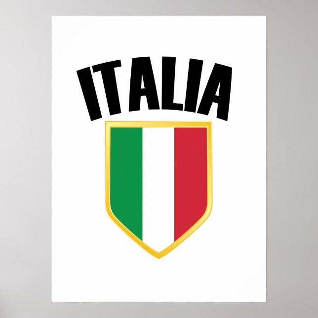 Italia Crest Italy Flag Poster (Front)