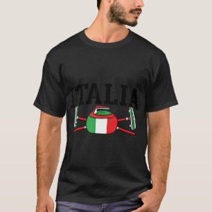 Italia Curling Broom ice Sports Italian Flag Italy T-Shirt