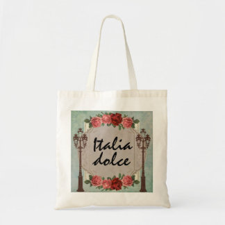 Italia Dolce Vintage Italian Street Lamps & Roses Tote Bag