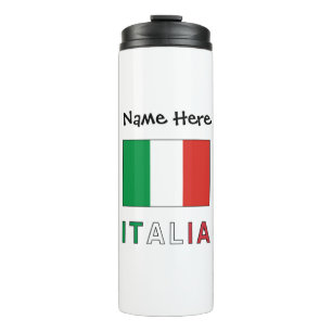 Italia e Bandiera Italiana con il Tuo Nome Thermal Tumbler