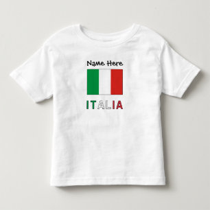 Italia e Bandiera Italiana con il Tuo Nome Toddler T-shirt