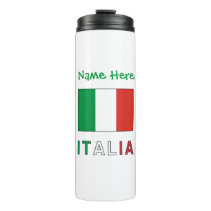 Italia e Bandiera Italiana Green Personalization Thermal Tumbler
