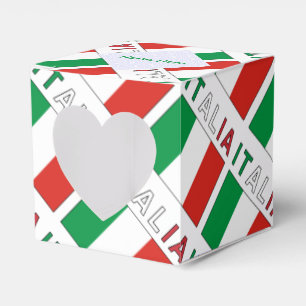 Italia e Bandiera Italiana Tiled Green Personalize Favor Box