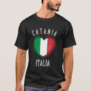 Italia Flag Heart Catania City T-Shirt