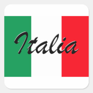Italia Flag - High Quality Square Sticker