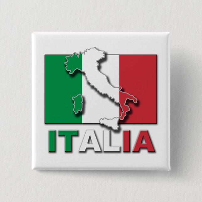 Italia Flag Land 2 Inch Square Button (Front)
