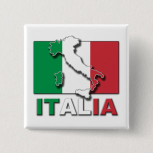 Italia Flag Land 2 Inch Square Button