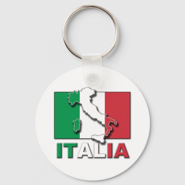 Italia Flag Land Keychain (Front)