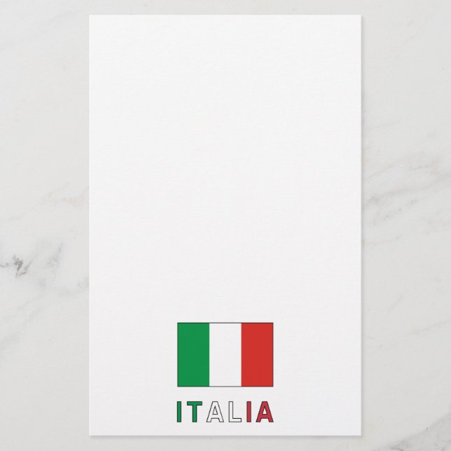 Italia Flag & Word Stationery (Front)