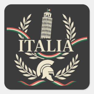 Italia Heritage Crest Square Sticker