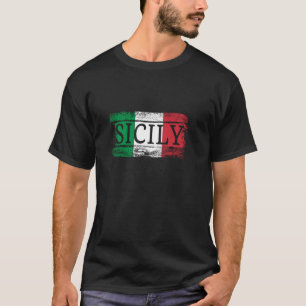 Italia Italian Flag I Vintage Sicily Italy T-Shirt