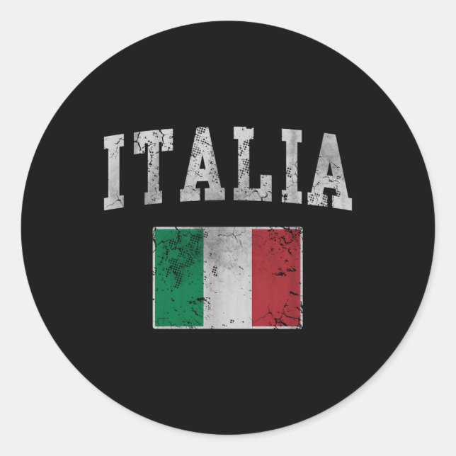 Italia Italian Flag Italy Italiano Classic Round Sticker (Front)