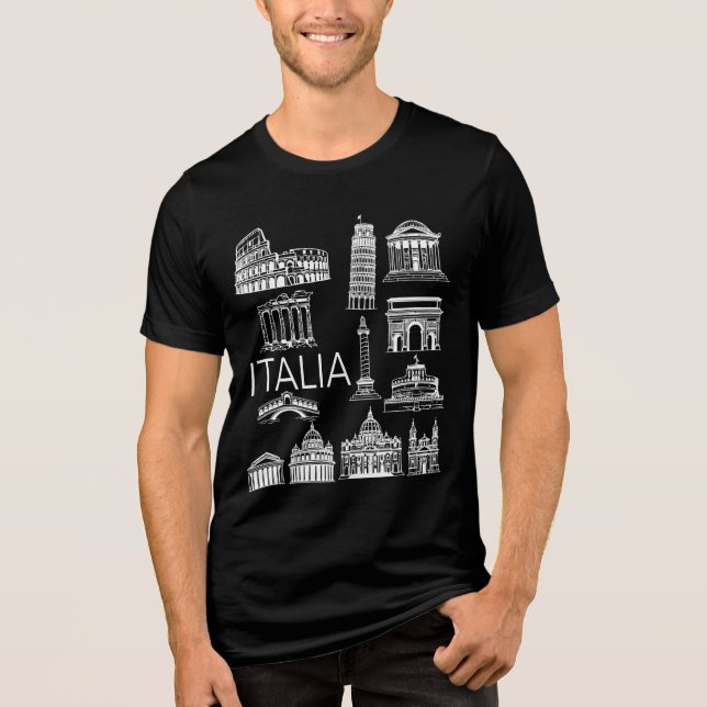 Italia Italian Monuments  Tri-Blend Shirt (Front)