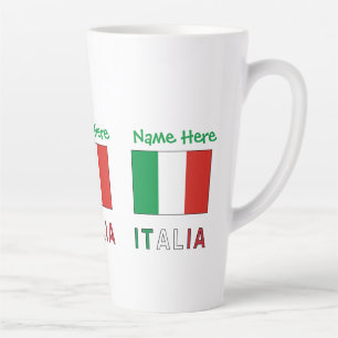 Italia Italiana Bandiera Green Personalization  Latte Mug