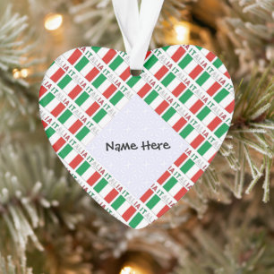 Italia Italiana Bandiera Tiled Black Personalized Ornament