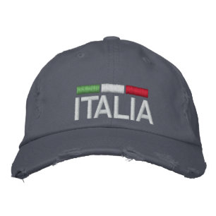 ITALIA Italy Embroidered Distressed Baseball Cap