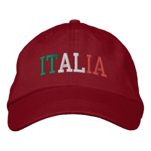 ITALIA Italy Flag Colours Green White and Red Embroidered Hat