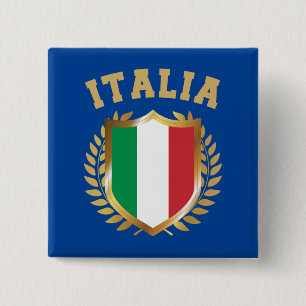 Italia/Italy Flag Shield 2 Inch Square Button