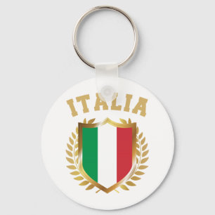 Italia/Italy Flag Shield Keychain