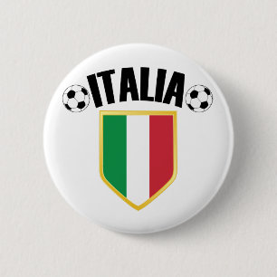 Italia Italy Flag Soccer Fan 2 Inch Round Button