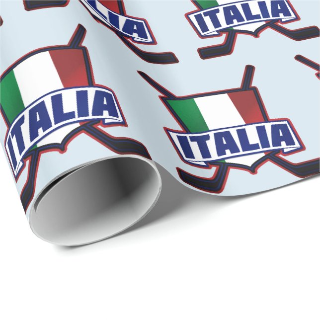 Italia Italy Ice Hockey Logo Gift Wrap (Roll Corner)