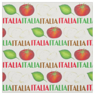 Italia Italy Mozzarella Cheese Tomato Basil Food Fabric
