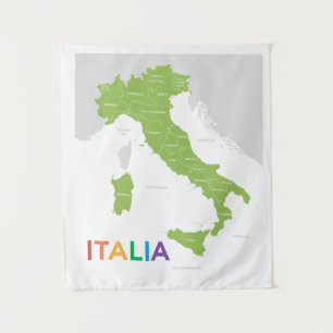 Italia Italy Regions Map  Tapestry