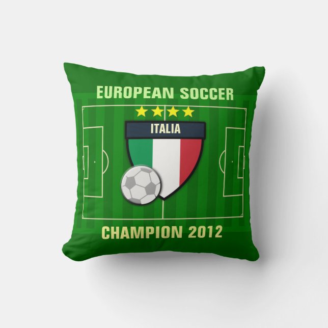 Italia Italy Soccer Champion 2012 Throw Pillow (Front)