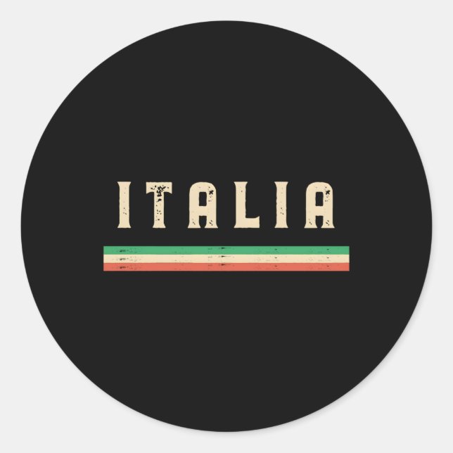 Italia Italy With Italian Flag Classic Round Sticker (Front)