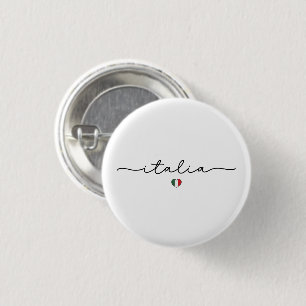 Italia Minimalist typography – Italian Flag 1 Inch Round Button