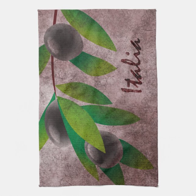 Italia Olives Kitchen Towel (Vertical)