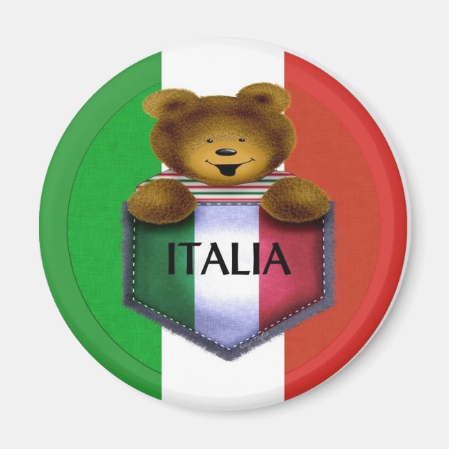 Italia Pocket Bear Magnet (Front)