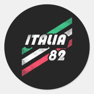 Italia Retro Italian 80's Vintage-look Italy Flag  Classic Round Sticker