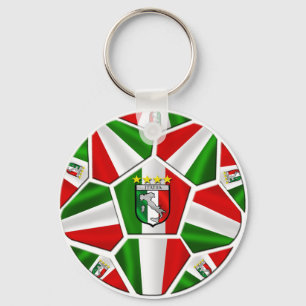 Italia soccer ball Italian flag of Italy panels Keychain