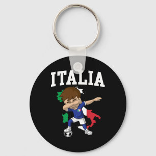Italia Soccer Boy Italian Italy Flag Map Sports Te Keychain