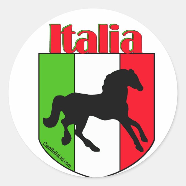 Italia Stallion Crest Classic Round Sticker (Front)