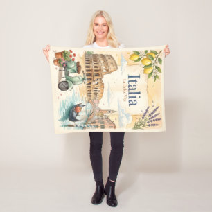 Italia Vintage Travel Fleece Blanket