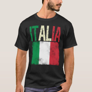 Italia with Italian flag distressed retro look T-Shirt