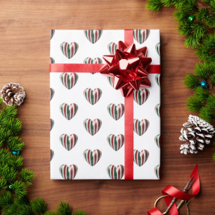 Italian 3D Hearts Ornaments Wrapping Paper